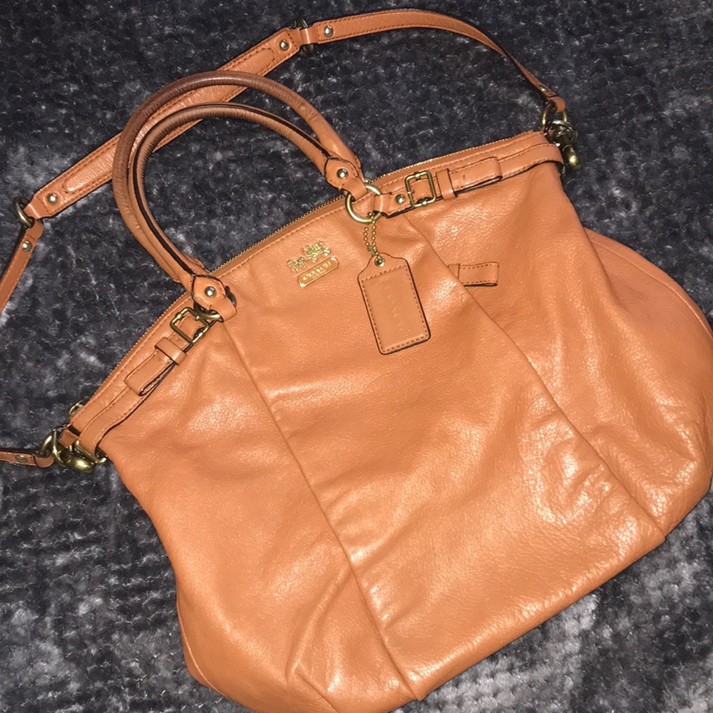 COACH Madison leather crossbody satchel